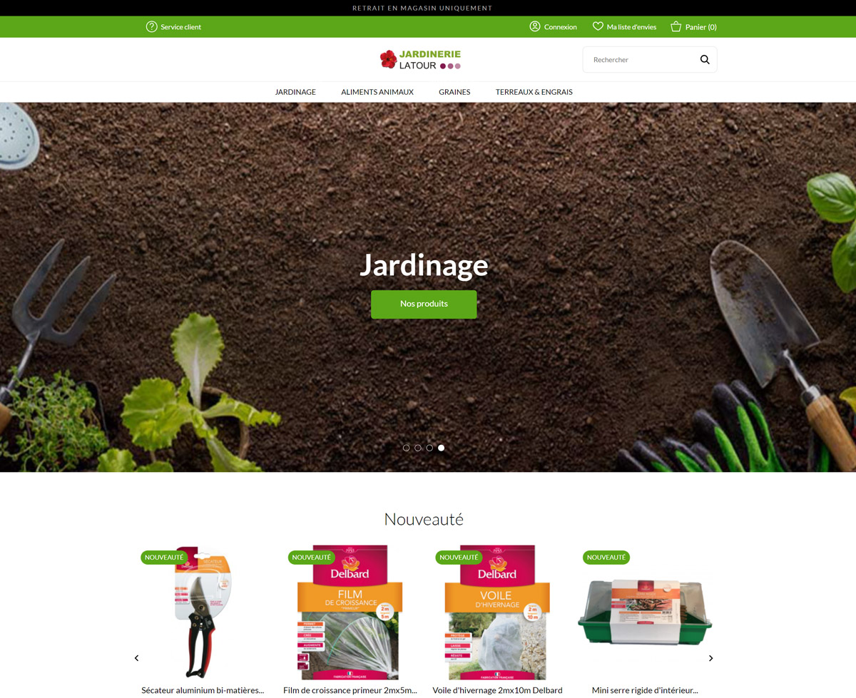Boutique en ligne jardinerie Latour